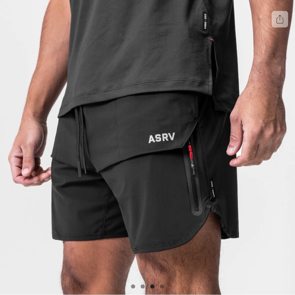 ASRV Men's Athletic Shorts Tetra-Lite 7”/ Gray, White, Black, Navy - Picture 4 of 5